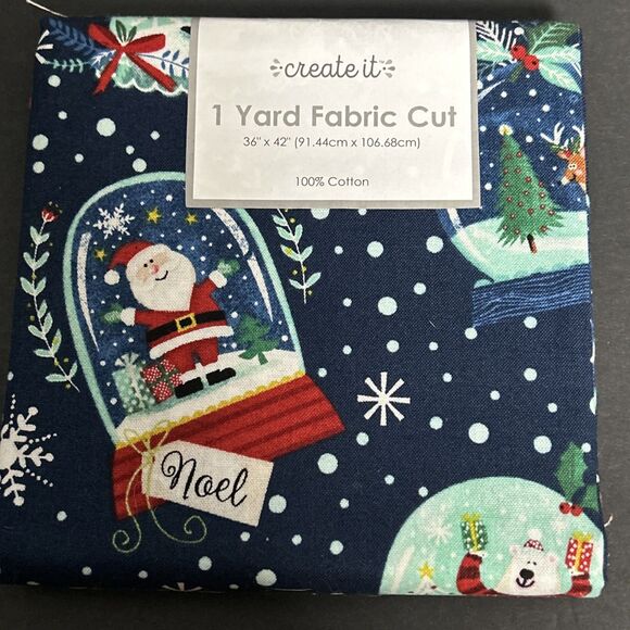 Create It 100% Cotton Fabric Assorted Lot Of 3 36”x 42” Christmas Santa Reindeer - Picture 7 of 8